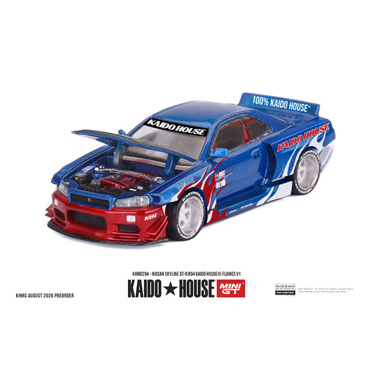 [PRE ORDER] Kaido House 1:64 Nissan Skyline GT-R R34 Kaido House Flames V1