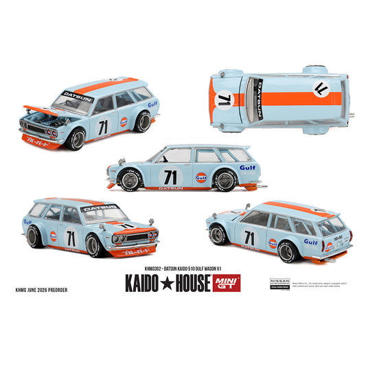 [PRE ORDER] Kaido House 1:64 Datsun KAIDO 510 GULF Wagon V1