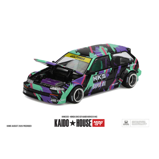 [PRE ORDER] Kaido House 1:64 Honda Civic (EF) Kaido Works HKS