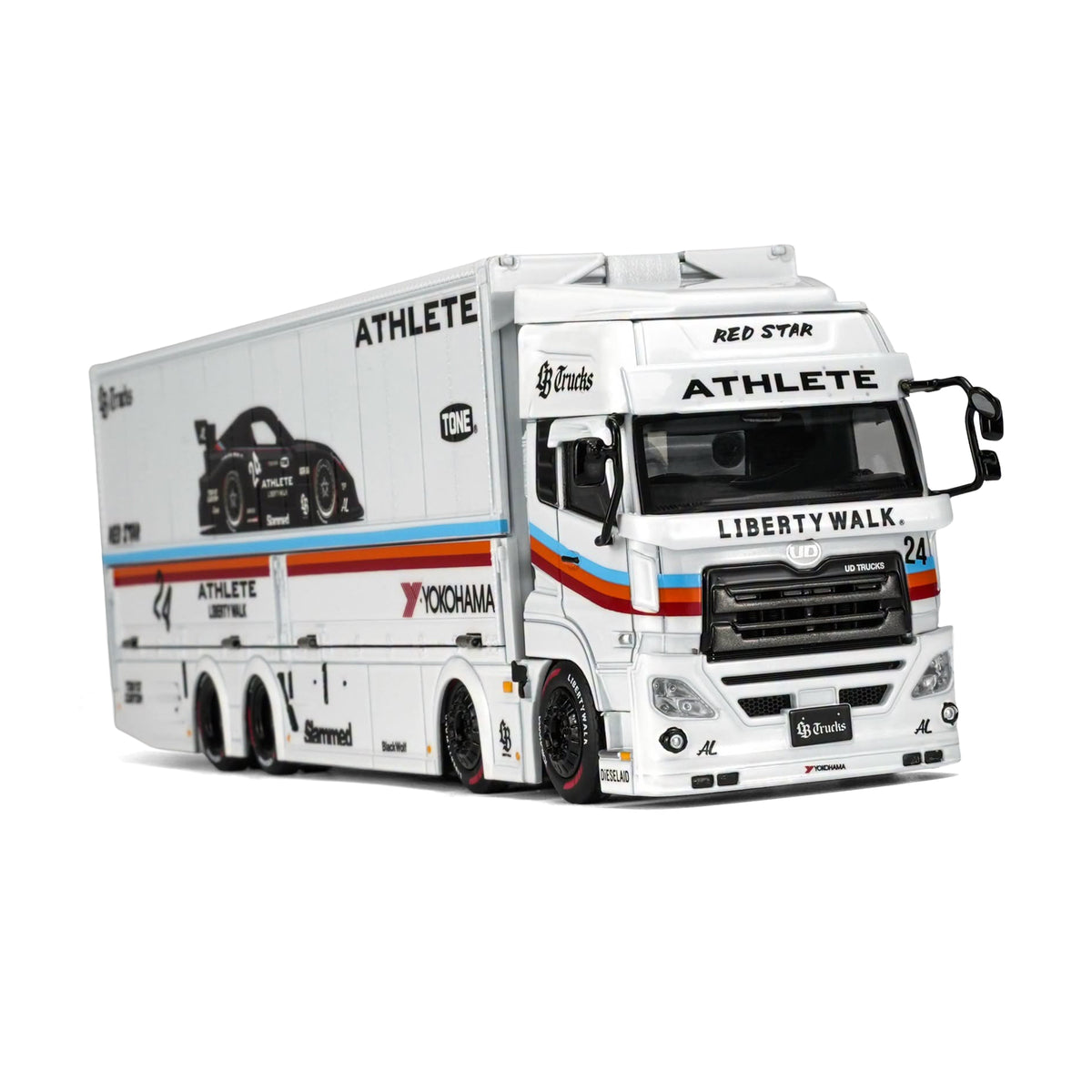 Motorhelix 1:64 LB-Trucks UD Quon Cargo Truck ATHLETE White M61252