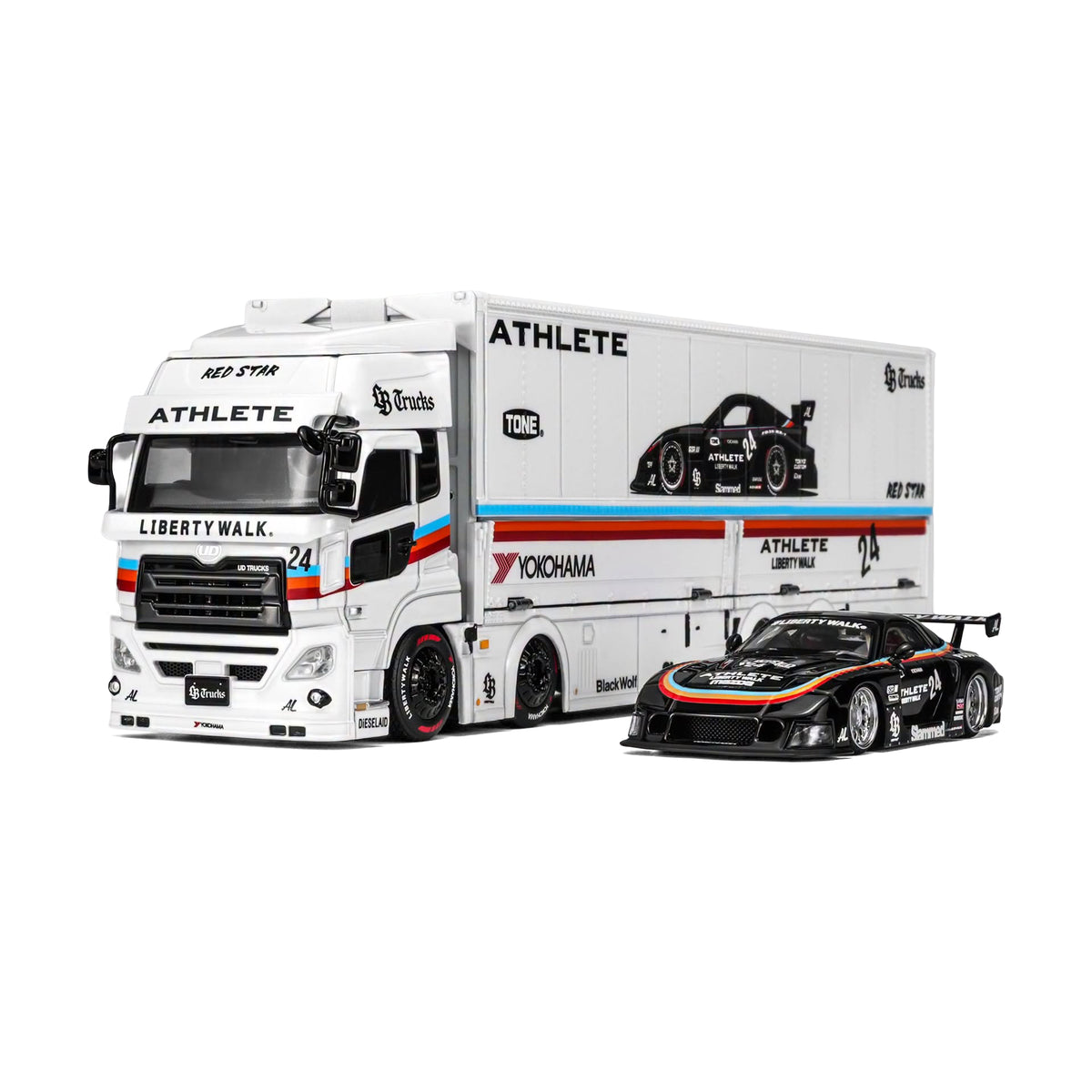 Motorhelix 1:64 LB-Trucks UD Quon Cargo Truck ATHLETE White M61252