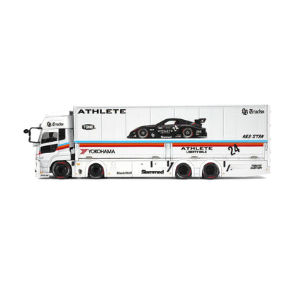 Motorhelix 1:64 LB-Trucks UD Quon Cargo Truck ATHLETE White M61252
