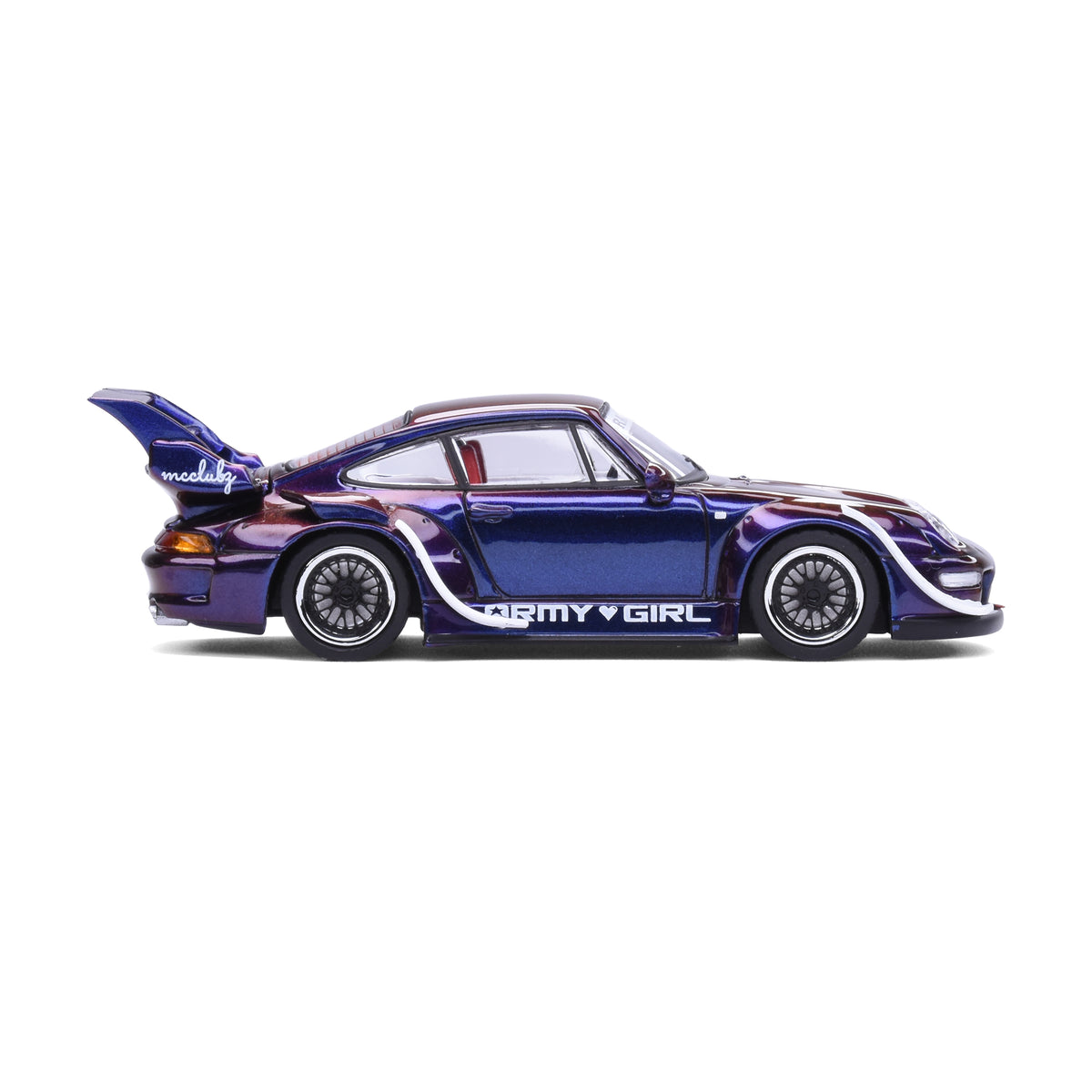 Motorhelix 1:64 RWB 993 Army Girl with Magnetic Air-Cooled Engine