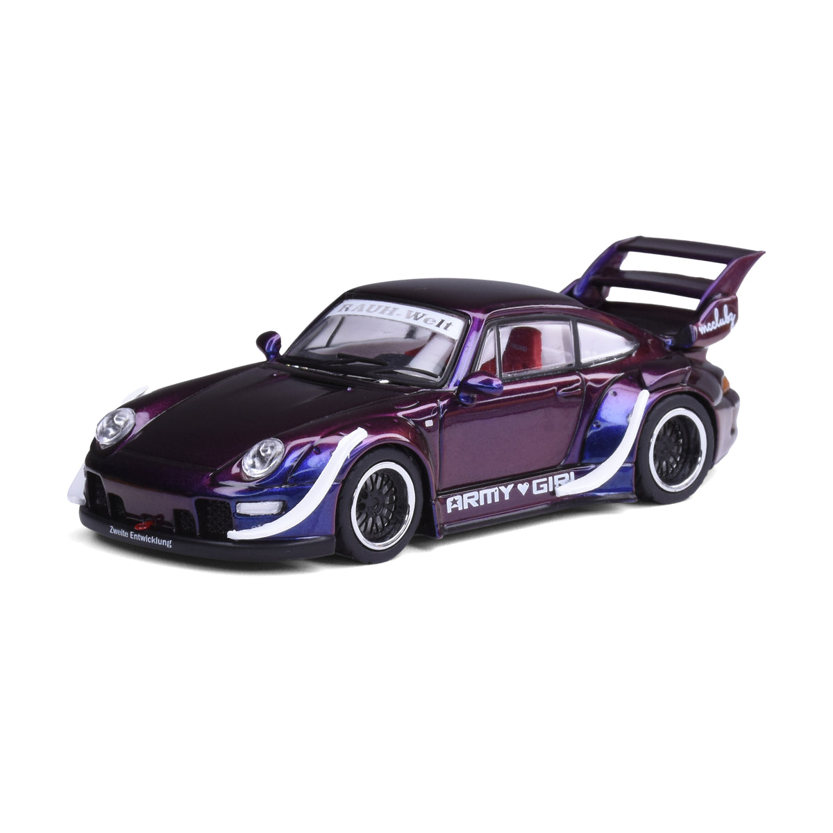 Motorhelix 1:64 RWB 993 Army Girl with Magnetic Air-Cooled Engine