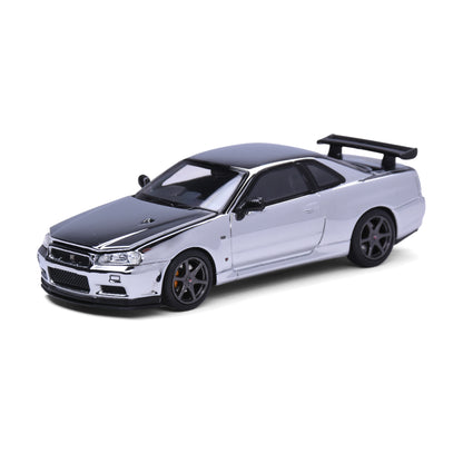 Motorhelix 1:64 Nissan Skyline GT-R R34 V-Spec II Electroplating Silver Canadian DieCast Expo 2026