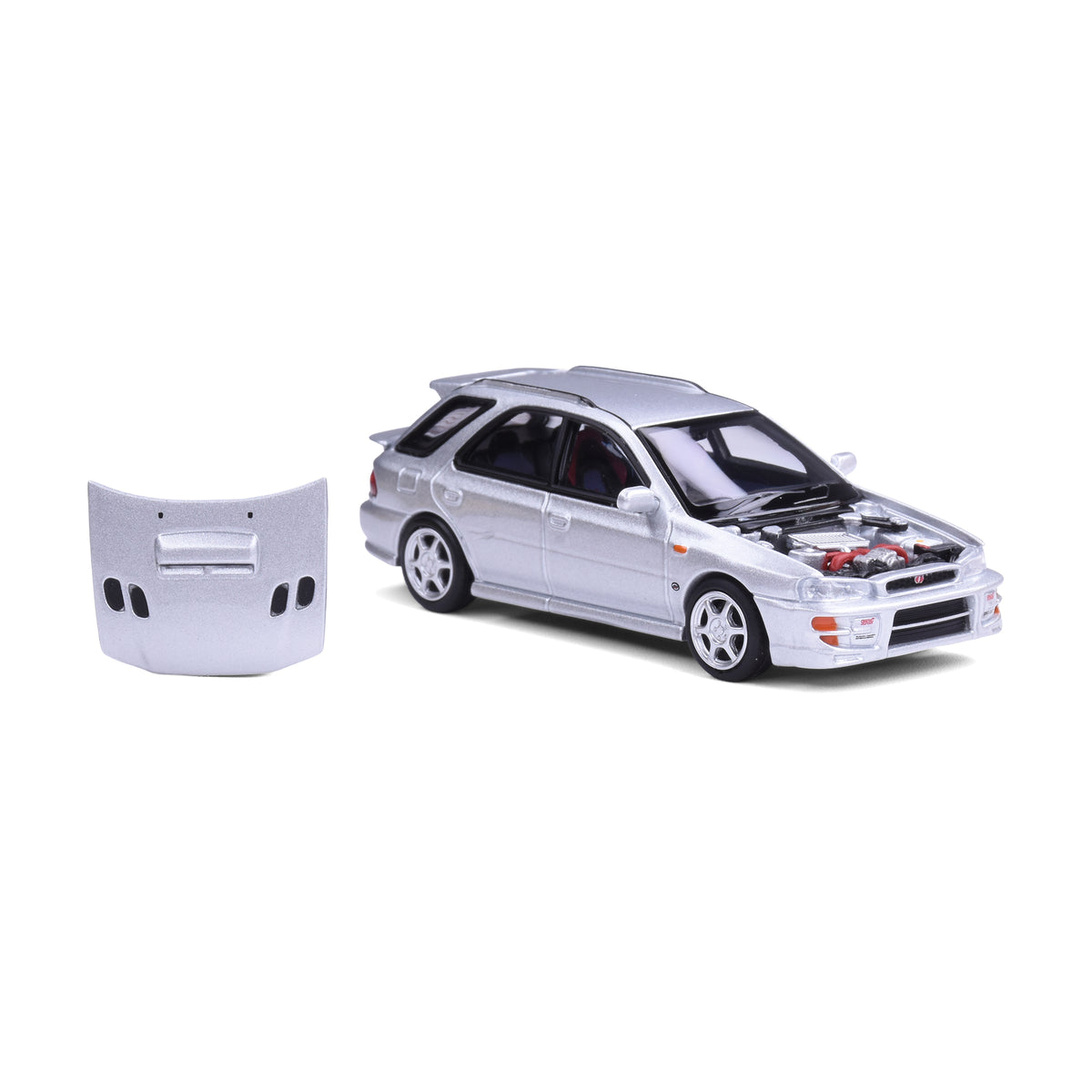 Motorhelix 1:64 Subaru Impreza Wagon WRX STi Ver VI Arctic Silver Metallic
