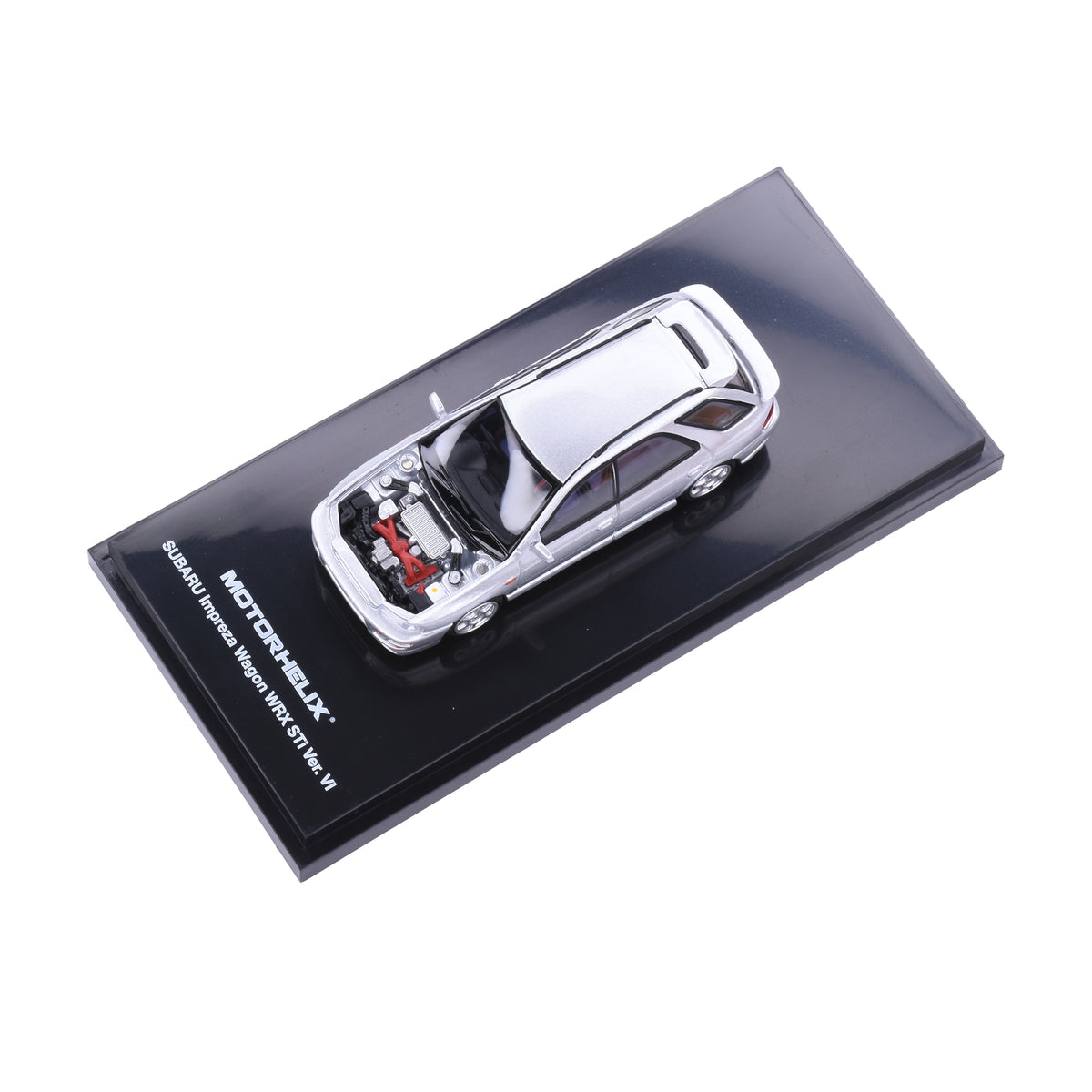 Motorhelix 1:64 Subaru Impreza Wagon WRX STi Ver VI Arctic Silver Metallic