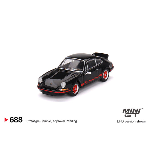 Mini GT 1:64 Porsche 911 Carrera RS 2.7 Black With Red Livery