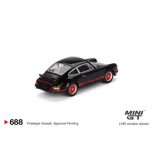 Mini GT 1:64 Porsche 911 Carrera RS 2.7 Black With Red Livery