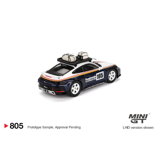 Mini GT 1:64 Porsche 911 Dakar Rallye Design Package White/Gentian Blue Metallic