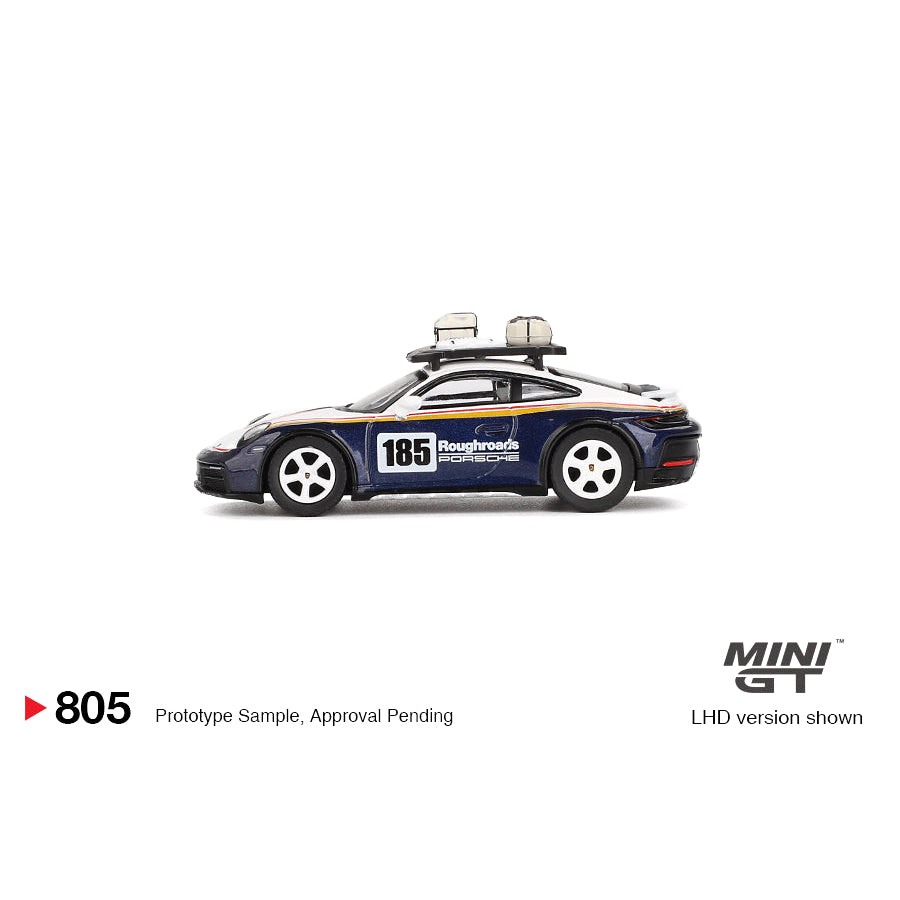 Mini GT 1:64 Porsche 911 Dakar Rallye Design Package White/Gentian Blue Metallic