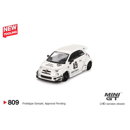 Mini GT 1:64 LB-Works x Abas Works Abarth 595 Gara White