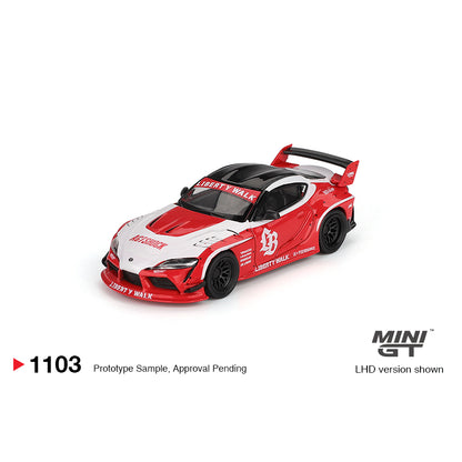 Mini GT 1:64 LB★WORKS Toyota GR Supra Red and White MGT01103-BL