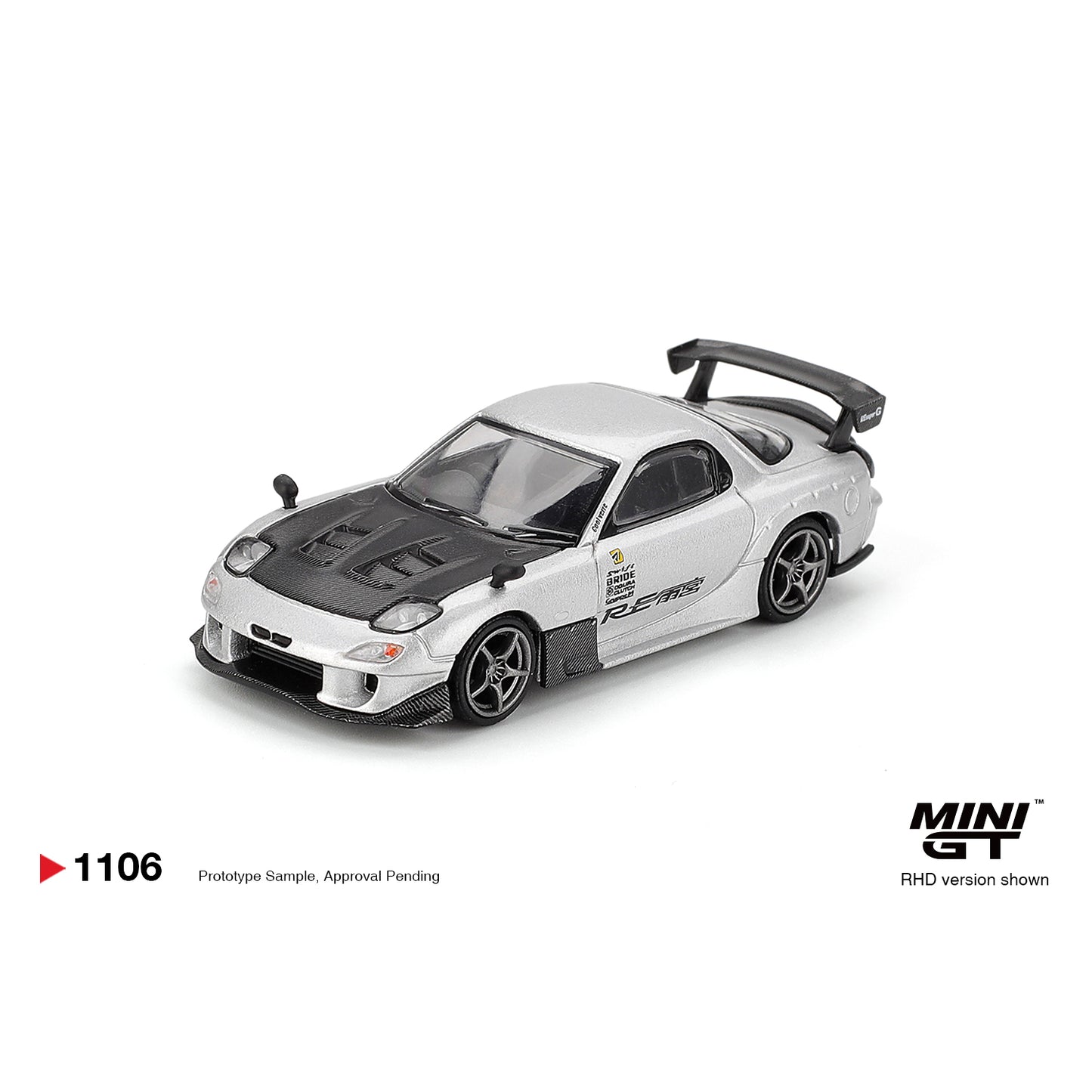 Mini GT 1:64 Mazda RX-7 RE-Amemiya Silver Metallic MGT01106-BL