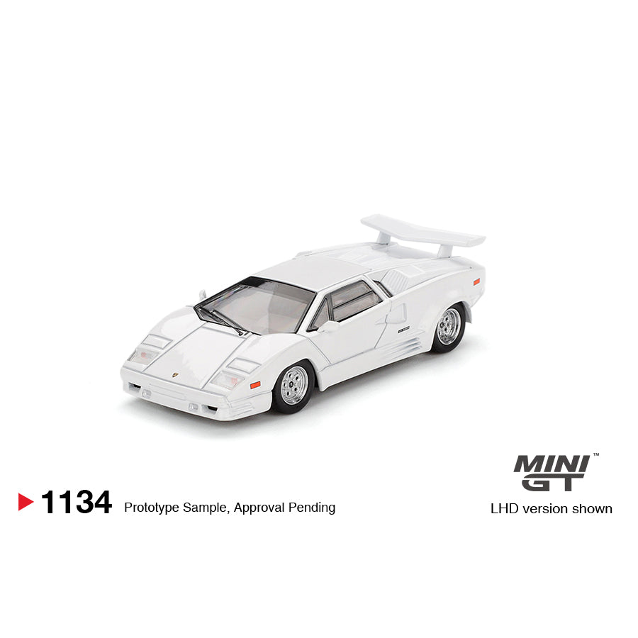 Mini GT 1:64 Lamborghini Countach 25th Anniversary White MGT01134-BL