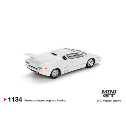 Mini GT 1:64 Lamborghini Countach 25th Anniversary White MGT01134-BL