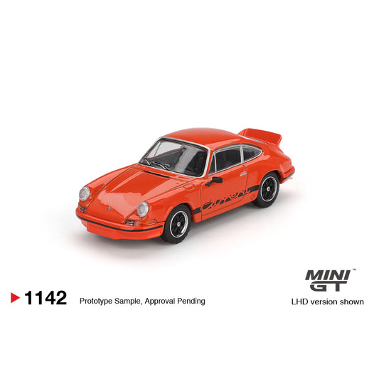 Mini GT 1:64 Porsche 911 Carrera RS 2.7 Tangerine with Black Livery