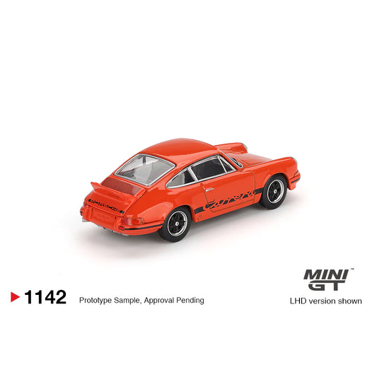 Mini GT 1:64 Porsche 911 Carrera RS 2.7 Tangerine with Black Livery