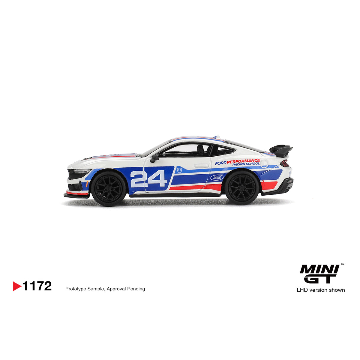 Mini GT 1:64 Ford Mustang Dark Horse #24 Ford Racing School MGT01172-BL