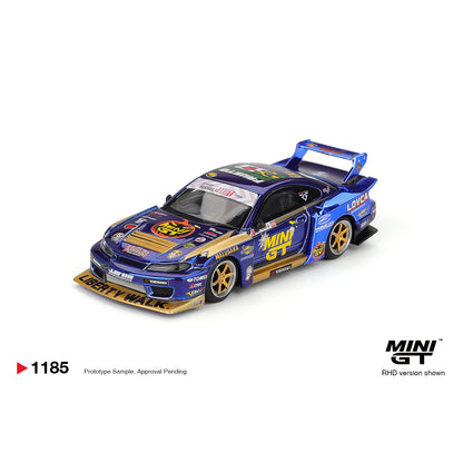 Mini GT 1:64 Nissan LB-Super Silhouette S15 SILVIA #555 2025 Formula Drift Halloween Special Chrome Blue