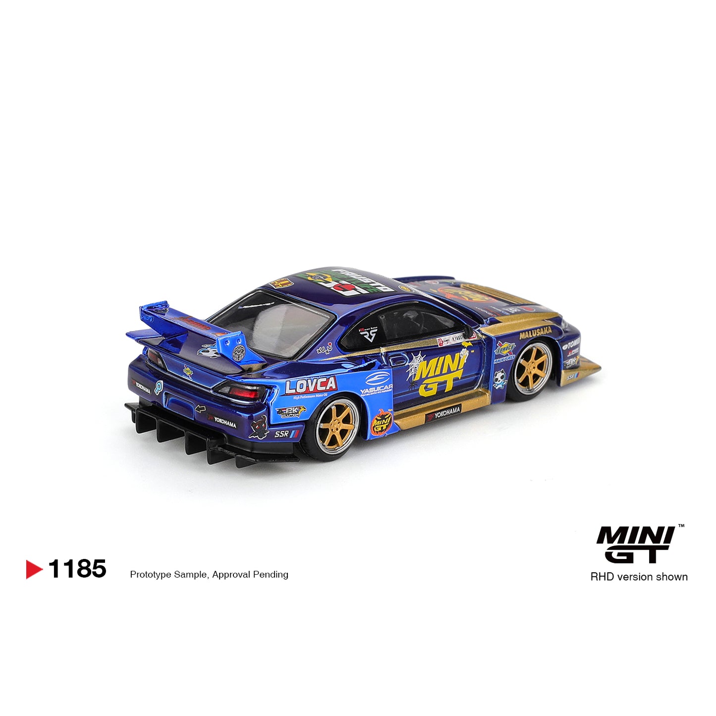 Mini GT 1:64 Nissan LB-Super Silhouette S15 SILVIA #555 2025 Formula Drift Halloween Special Chrome Blue