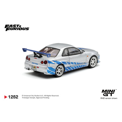 [PRE ORDER] Mini GT 1:64 Fast & Furious Nissan Skyline GT-R C-West "2 Fast 2 Furious" Brian O'Conner