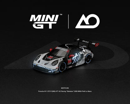 Mini GT Porsche 911 GT3 R #77 AO Racing Skeleton Rexy