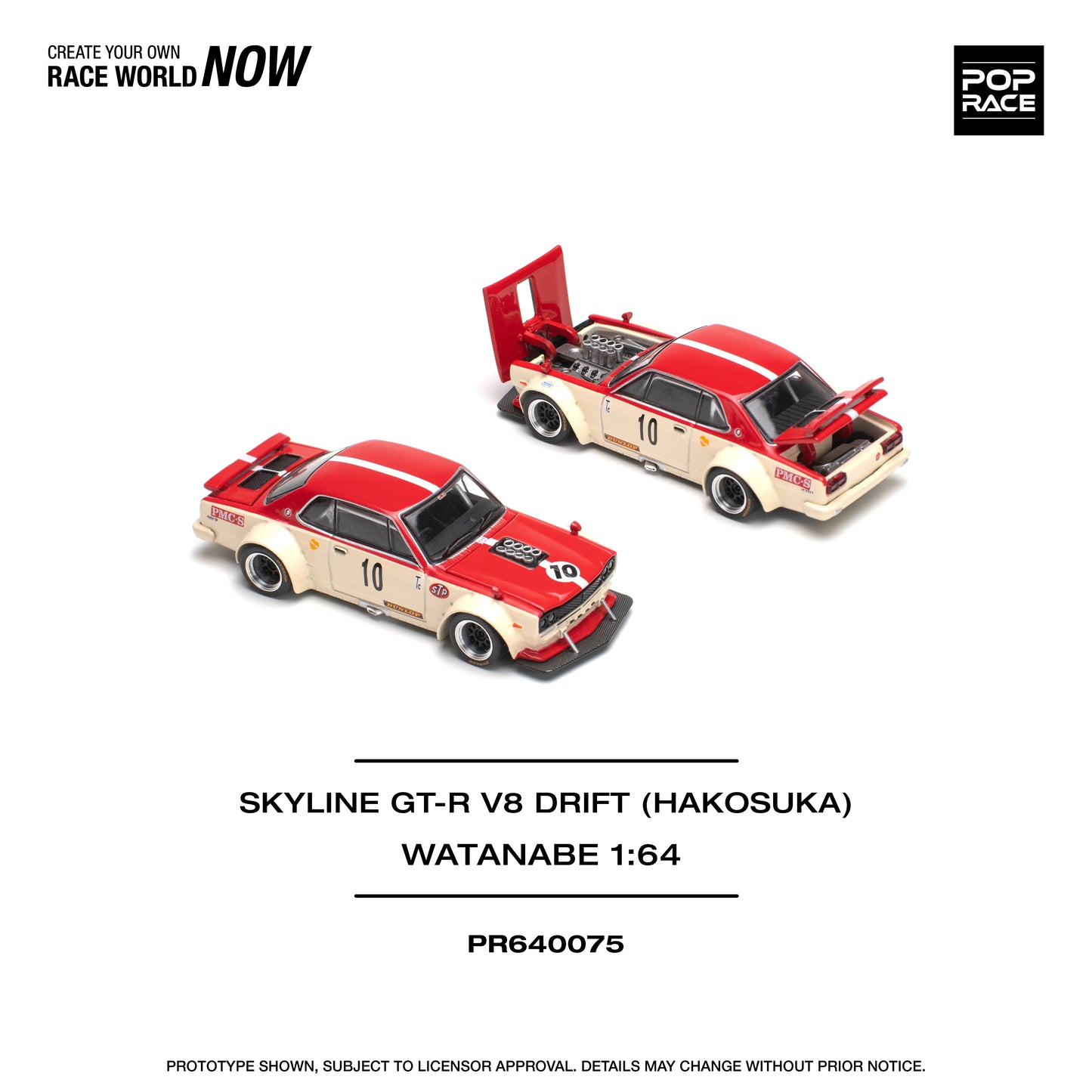 Pop Race 1:64 Skyline GT-R V8 Drift Hakosuka Watanabe