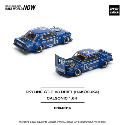 Pop Race 1:64 Skyline GT-R V8 Drift Hakosuka Calsonic