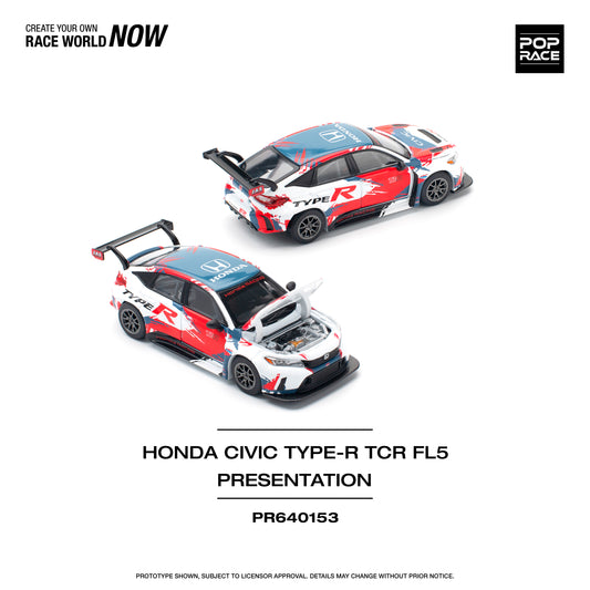 Pop Race 1:64 Honda Civic Type-R TCR FL5 Presentation PR640153