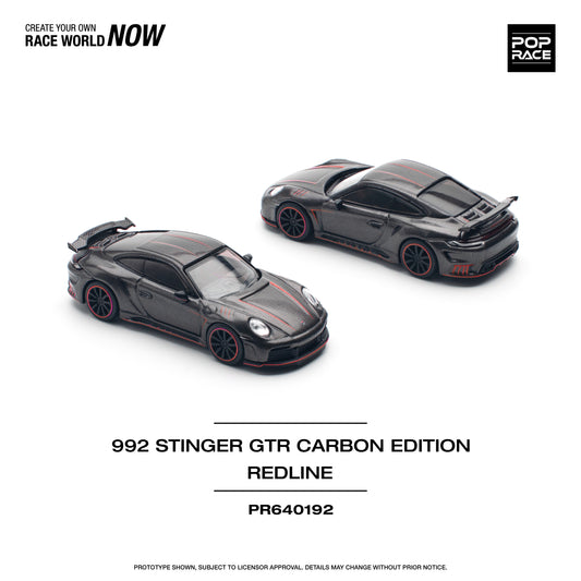 Pop Race 1:64 992 Stinger GTR Carbon Edition Redline PR640192