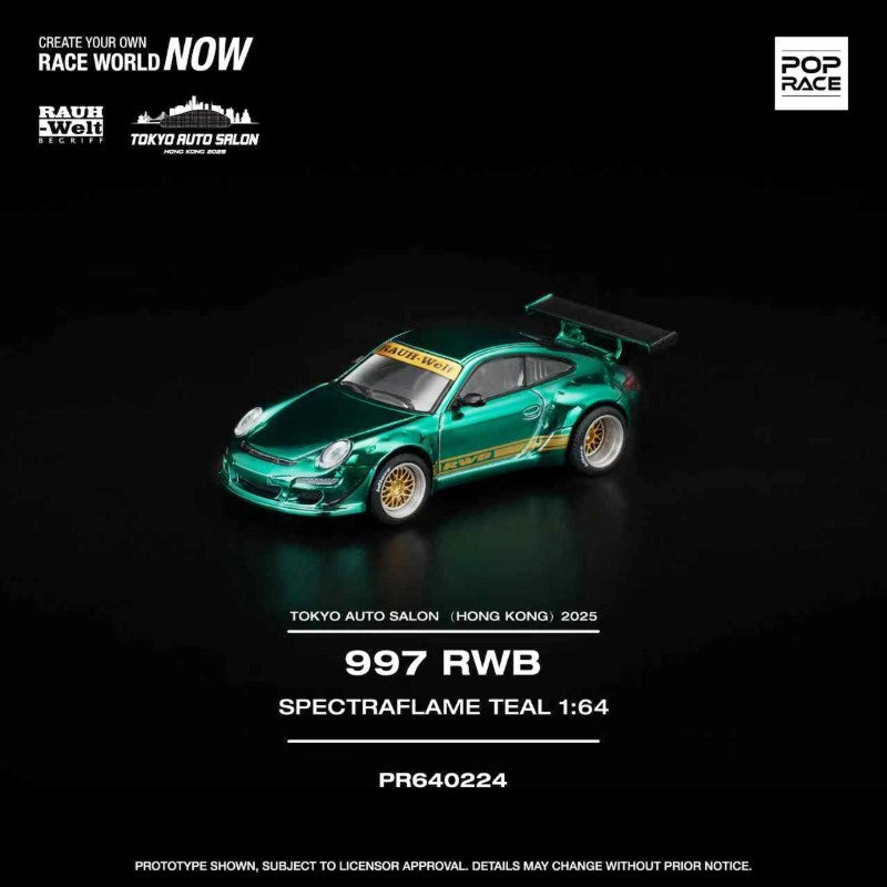 Pop Race 1:64 997 RWB Spectra Flame Teal TASHK 2025 PR640224