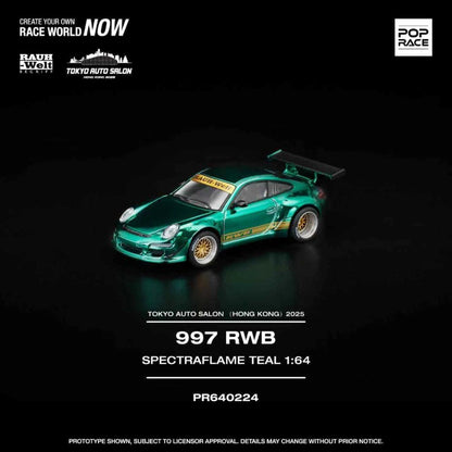 Pop Race 1:64 997 RWB Spectra Flame Teal TASHK 2025 PR640224