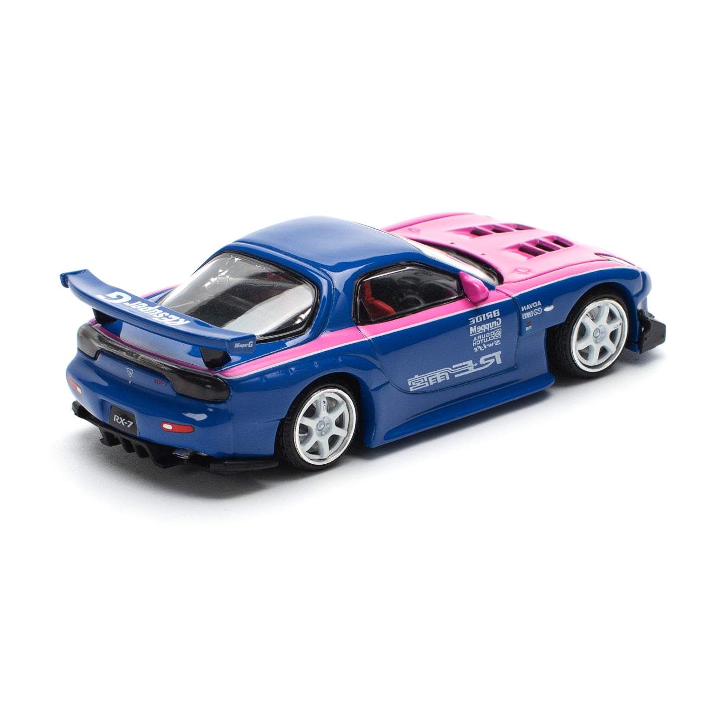 Pop Race 1:64 Mazda RX7 Re-Amemiya Blue and Pink PR640240