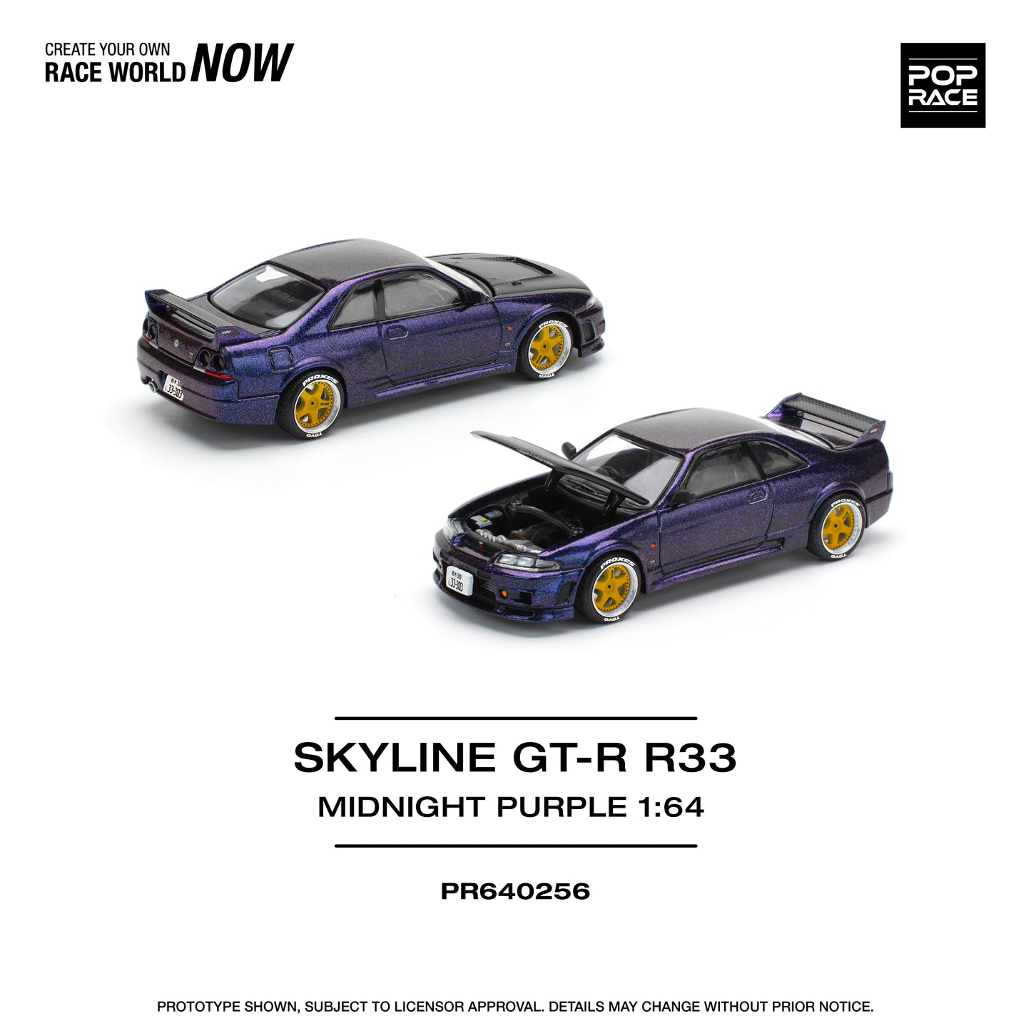 Pop Race 1:64 Nissan Skyline GT-R R33 Nismo Midnight Purple PR640256