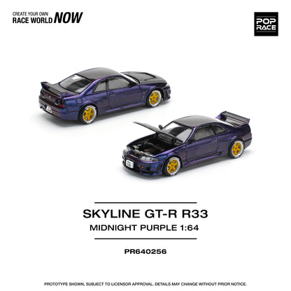 Pop Race 1:64 Nissan Skyline GT-R R33 Nismo Midnight Purple PR640256
