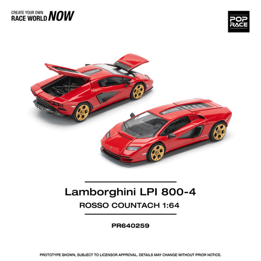 Pop Race 1:64 Lamborghini Countach LPI-800 Rosso PR640259