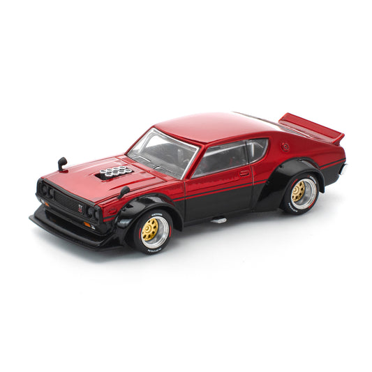 Pop Race 1:64 KPGC110 Kenmeri Red and Black