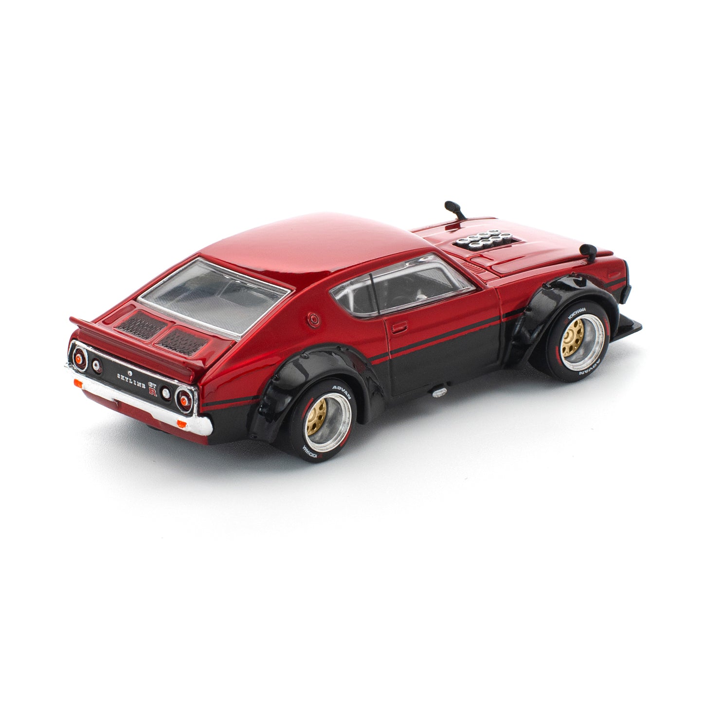 Pop Race 1:64 KPGC110 Kenmeri Red and Black