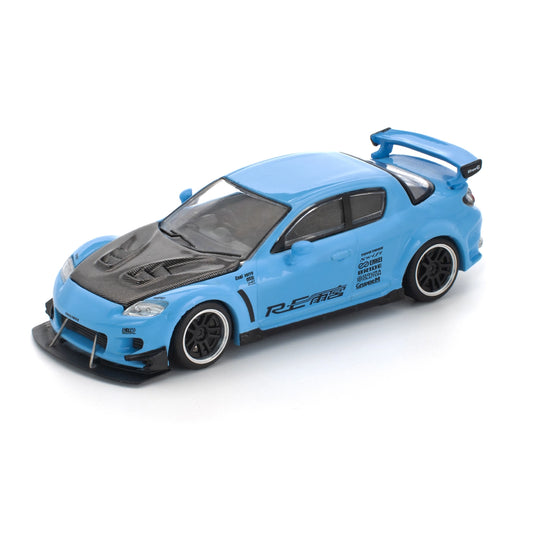 Pop Race 1:64 Mazda RX-8 Re-Amemiya Light Blue PR640270