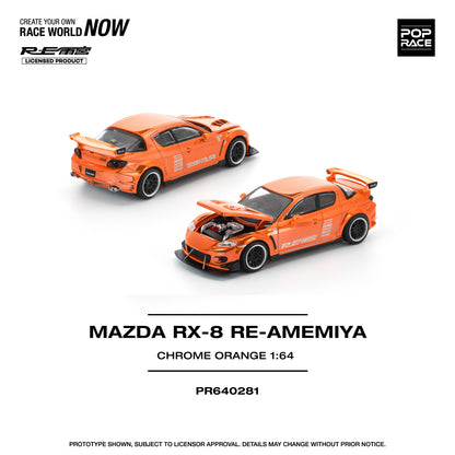 Pop Race 1:64 Mazda RX-8 Re-Amemiya Chrome Orange
