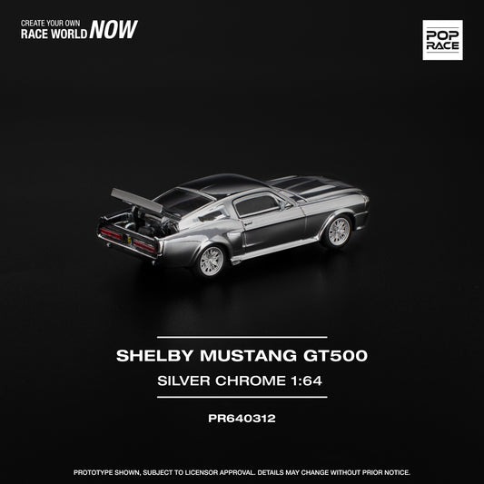 Pop Race 1:64 Shelby Mustang GT500 Silver Chrome