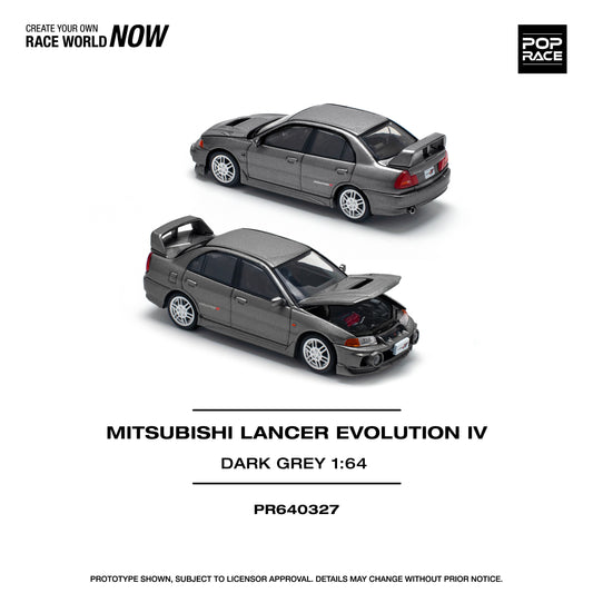 Pop Race 1:64 Mitsubishi Lancer Evolution IV Dark Grey PR640327
