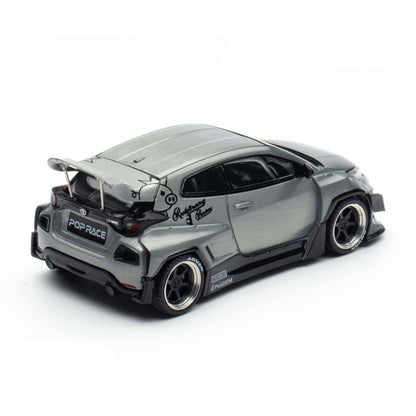 Pop Race 1:64 Pandem GR Yaris Raw Metal Hong Kong Toy Car Salon PR640329