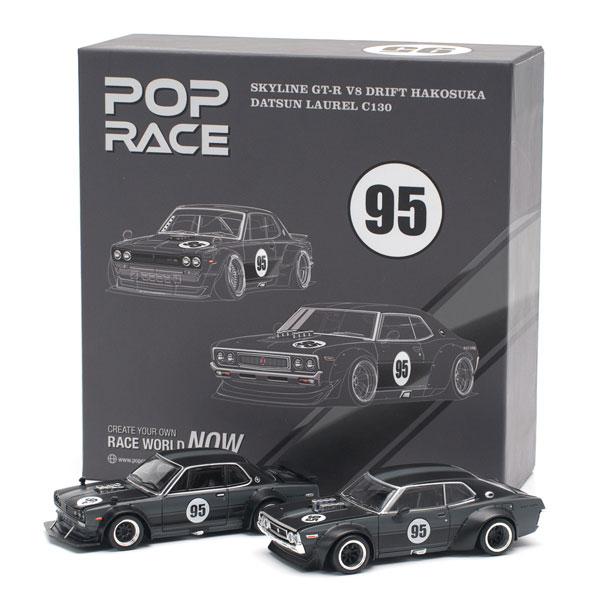 Pop Race 1:64 Skyline GT-R V8 Drift (Hakosuka) and Datsun Laurel C130 PR640351 and PR640352