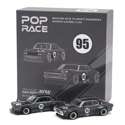 Pop Race 1:64 Skyline GT-R V8 Drift (Hakosuka) and Datsun Laurel C130 PR640351 and PR640352
