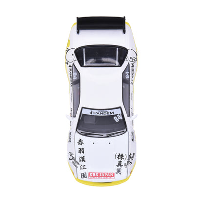 Pop Race 1:64 Pandem Nissan Silvia S13 2020 D1 Lights Yellow/White