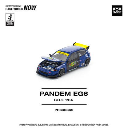 Pop Race 1:64 Pandem Civic EG6 Blue and Black