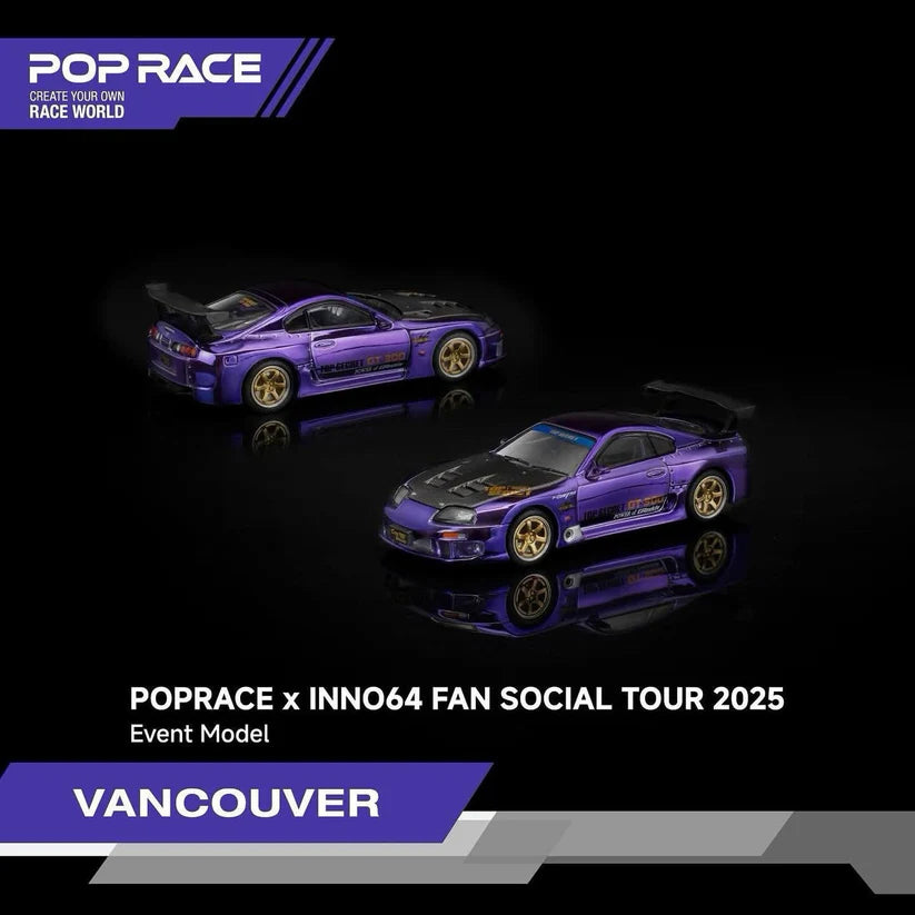 Pop Race 1:64 Top Secret GT300 Supra Purple Chrome Vancouver Exclusive