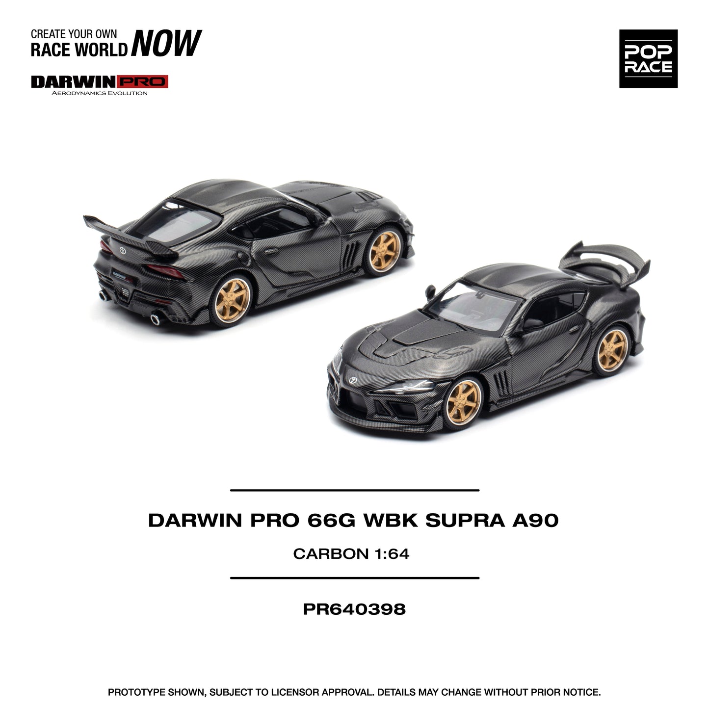 Pop Race 1:64 Darwin Pro 66G WBK Supra A90 Carbon Edition